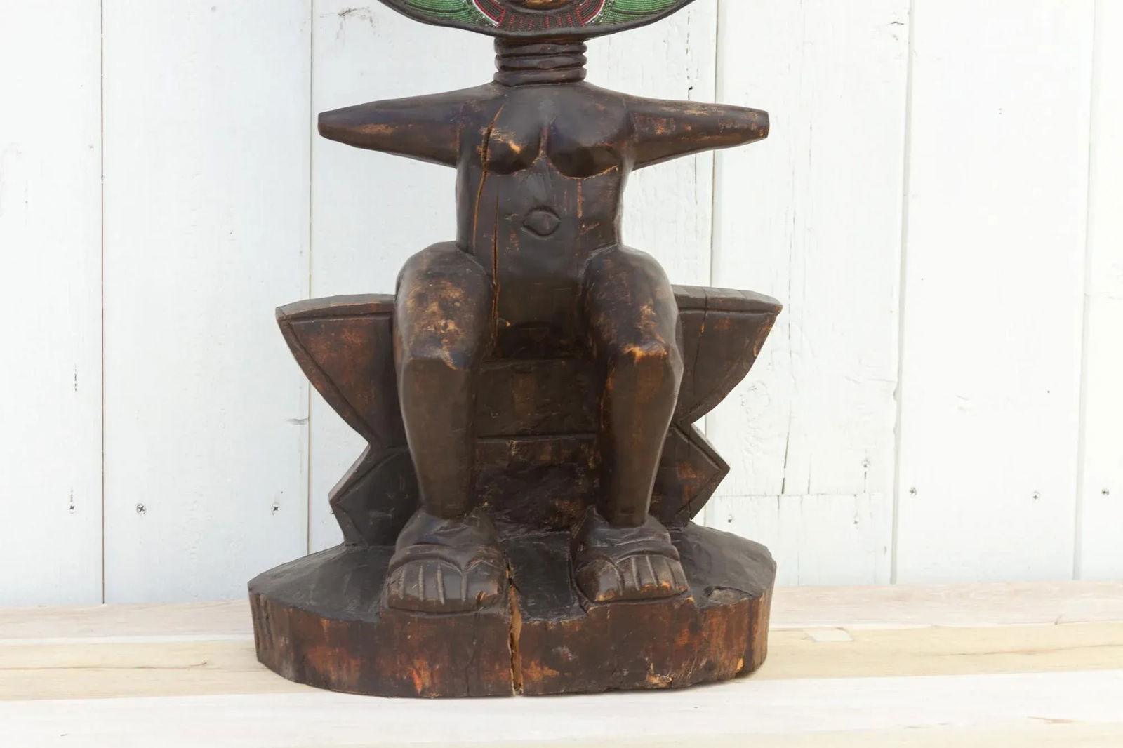 Vintage Tall African Beaded Statue - 5