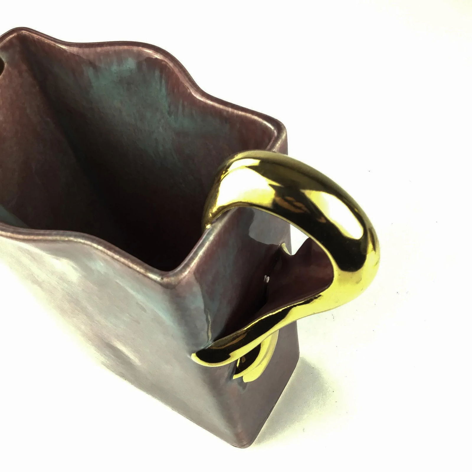 Art Deco Gold Plated Ceramic Vase - 10