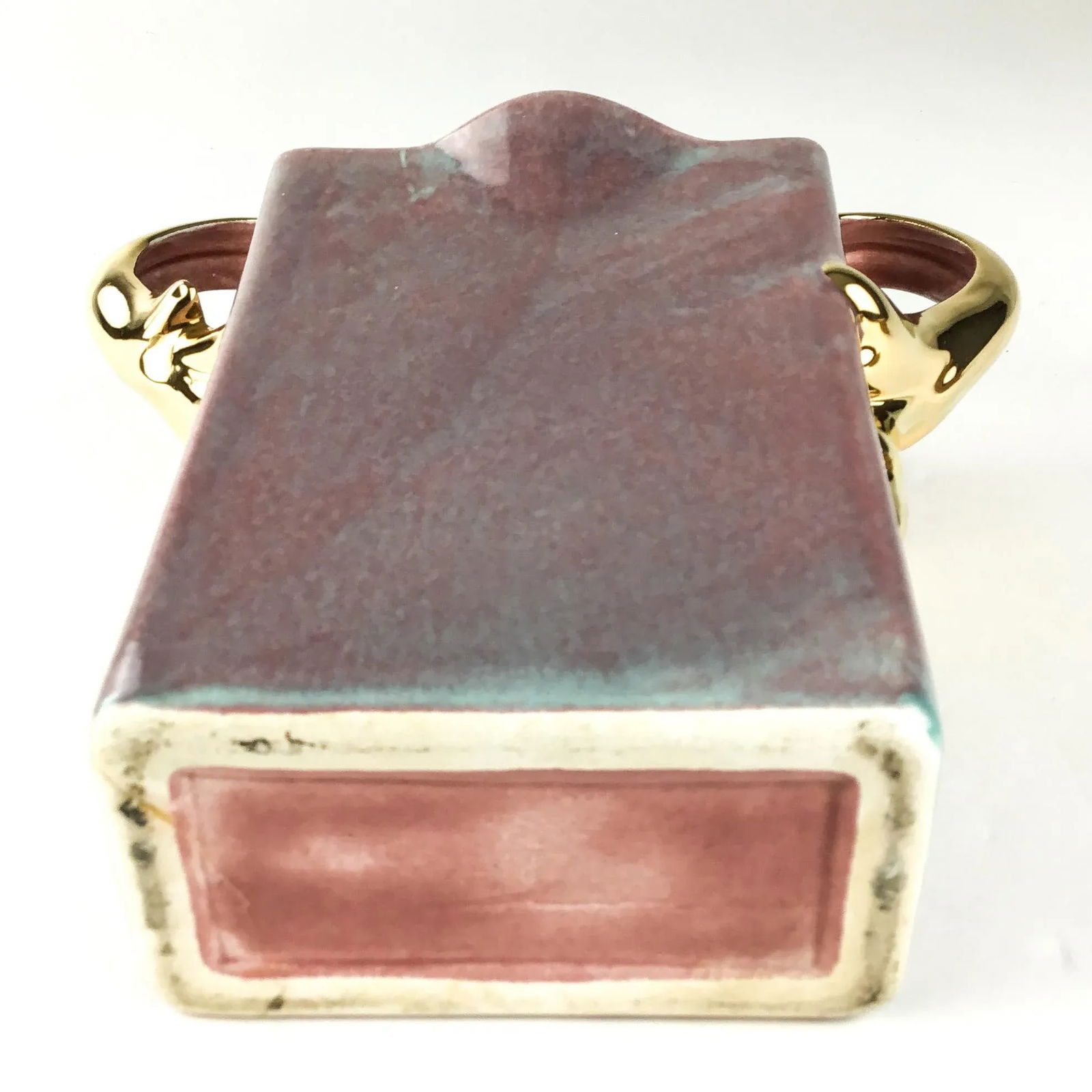 Art Deco Gold Plated Ceramic Vase - 11