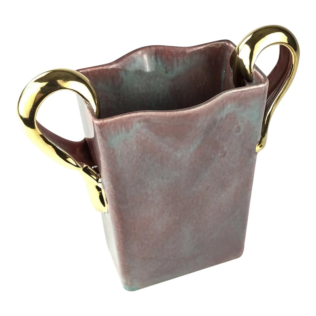 Art Deco Gold Plated Ceramic Vase (1 of 12)