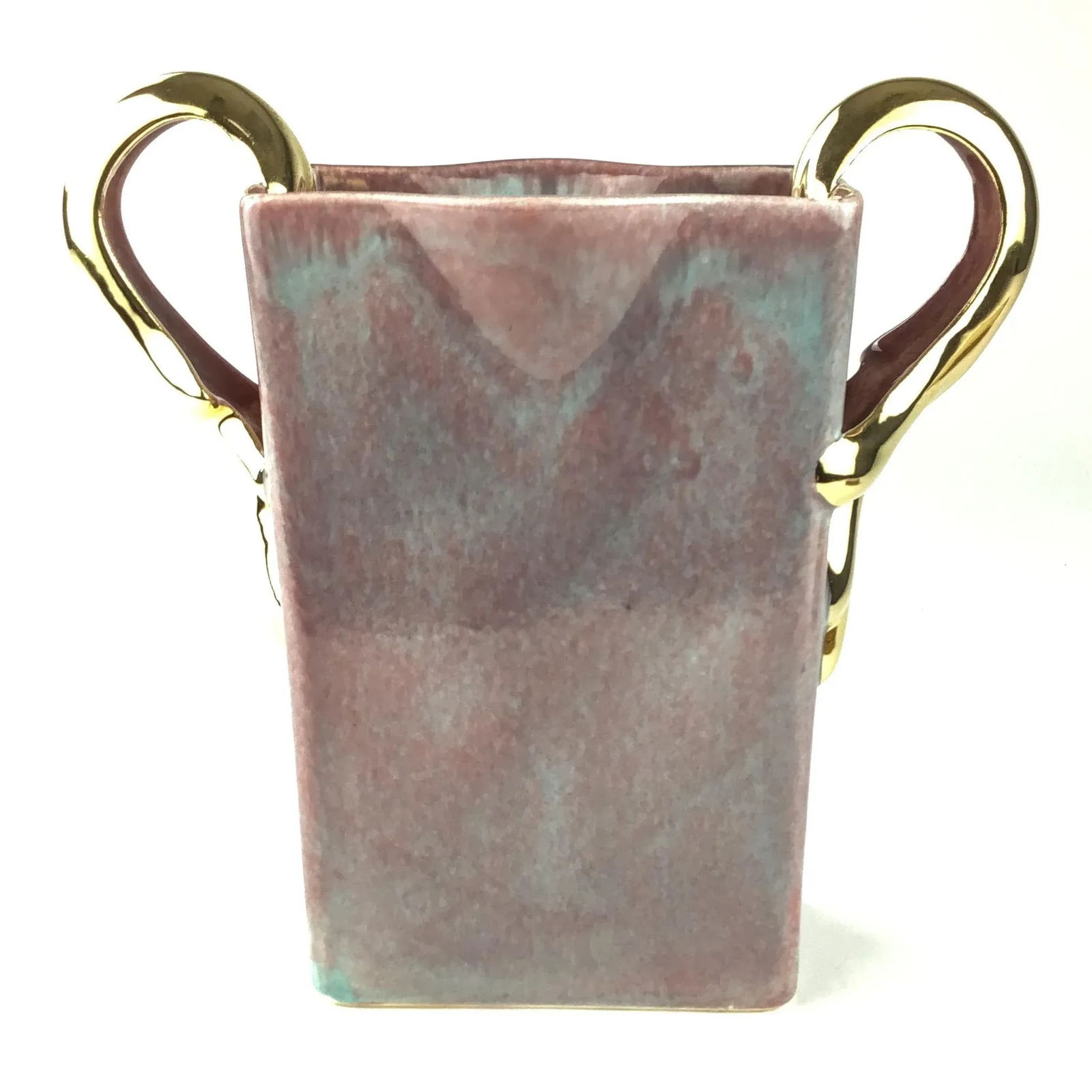 Art Deco Gold Plated Ceramic Vase - 2