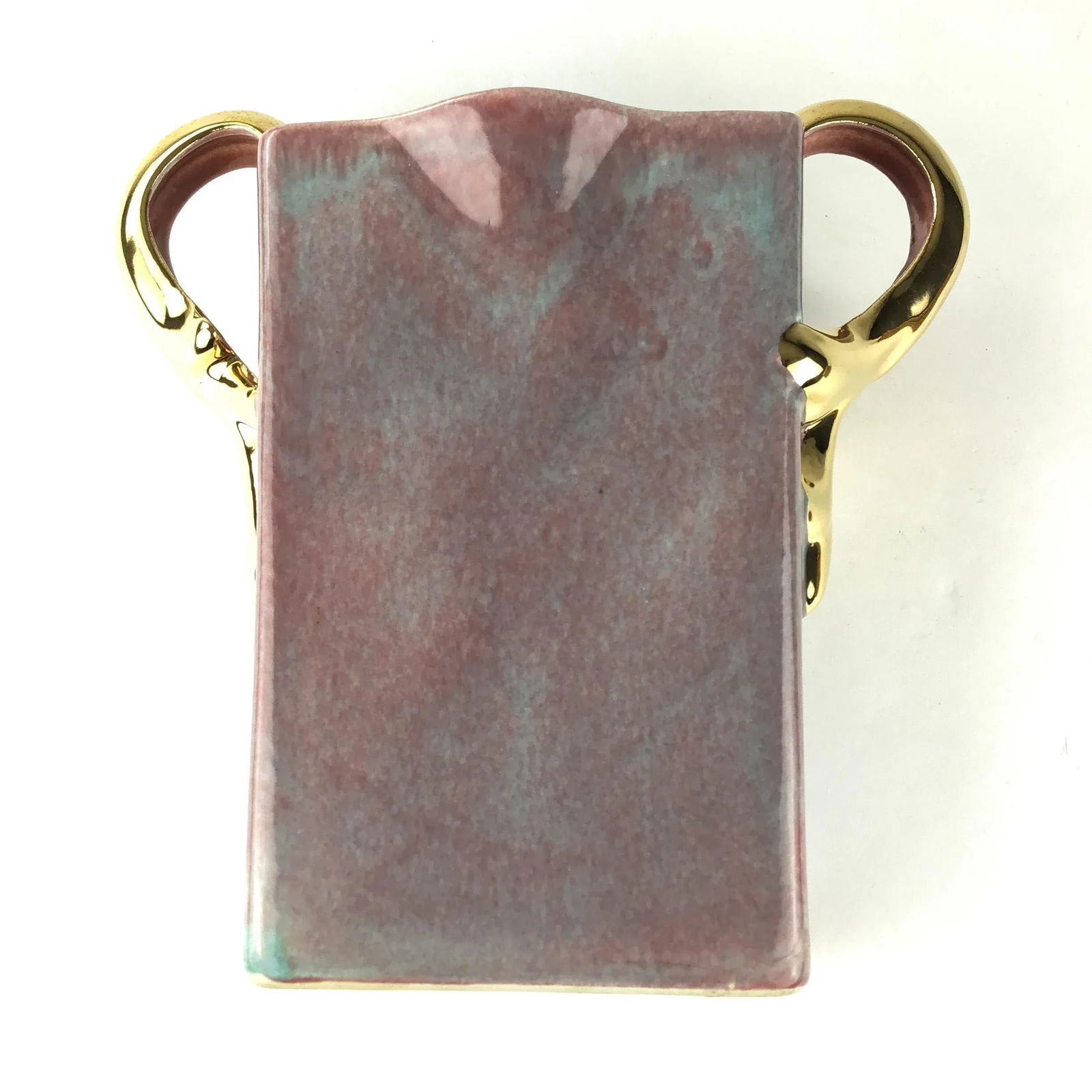 Art Deco Gold Plated Ceramic Vase - 9