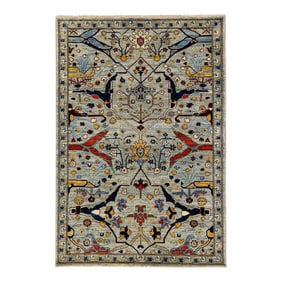 Light Gray Modern Bidjar Style Handmade Designed Wool Rug