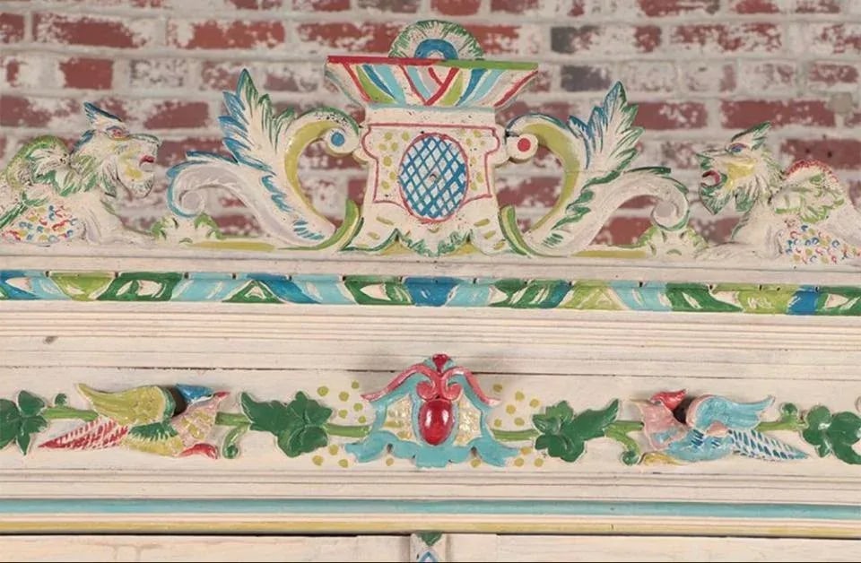 19th Century French Trophy Side Board Hunt Cabinet That's Been Painted Proven?ÃƒÂ - 2