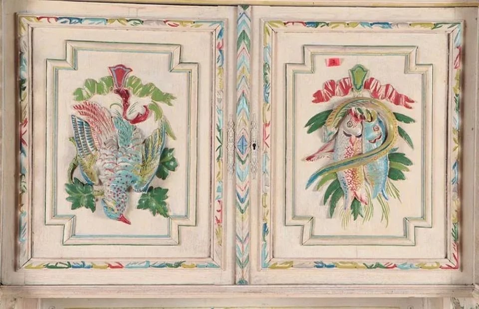 19th Century French Trophy Side Board Hunt Cabinet That's Been Painted Proven?ÃƒÂ - 3