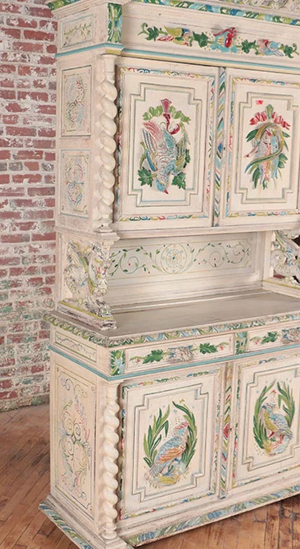 19th Century French Trophy Side Board Hunt Cabinet That's Been Painted Proven?ÃƒÂ - 4