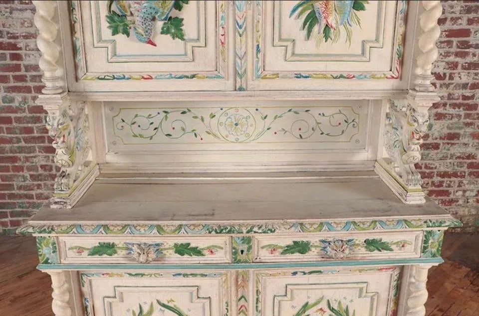 19th Century French Trophy Side Board Hunt Cabinet That's Been Painted Proven?ÃƒÂ - 5