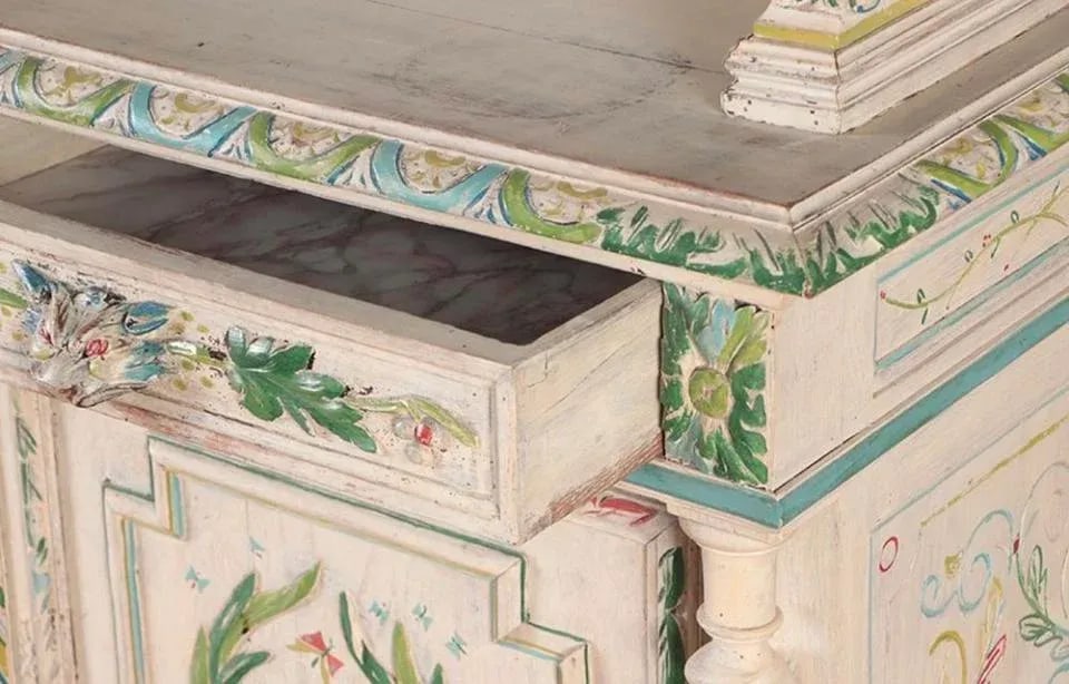 19th Century French Trophy Side Board Hunt Cabinet That's Been Painted Proven?ÃƒÂ - 7