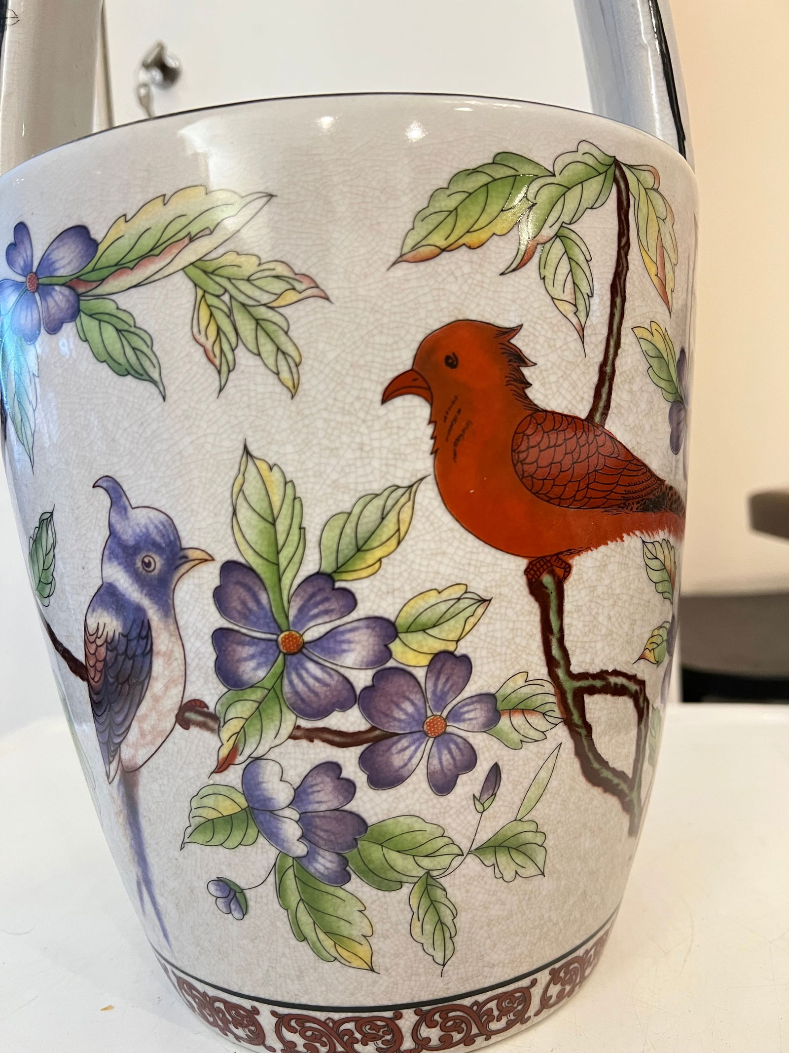 20th Century Asian Ceramic Water Well Bucket Vase/Planter - 3