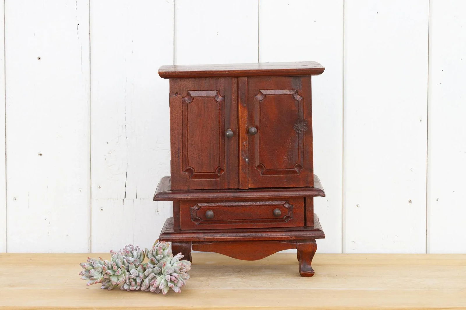 Hardwood 20th Century Jewelry Cabinet - 5