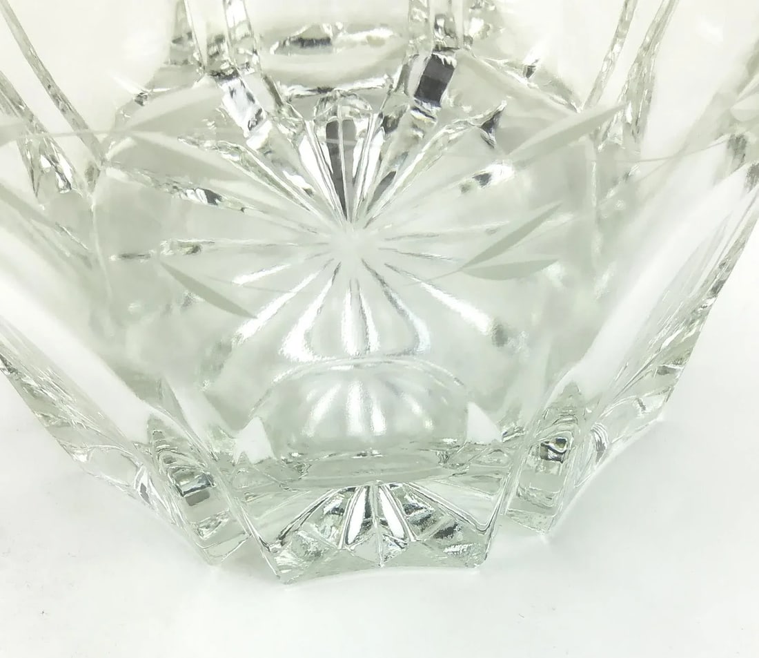 Mid Century Etched Heavy Glass Ice Bucket - 5