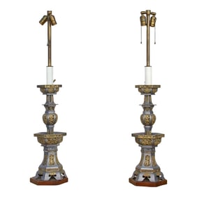 Pair of Tall Vintage Asian Table Lamps