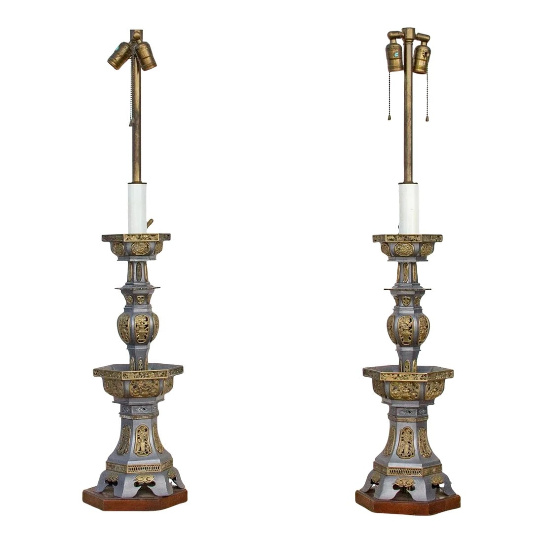 Pair of Tall Vintage Asian Table Lamps (1 of 9)