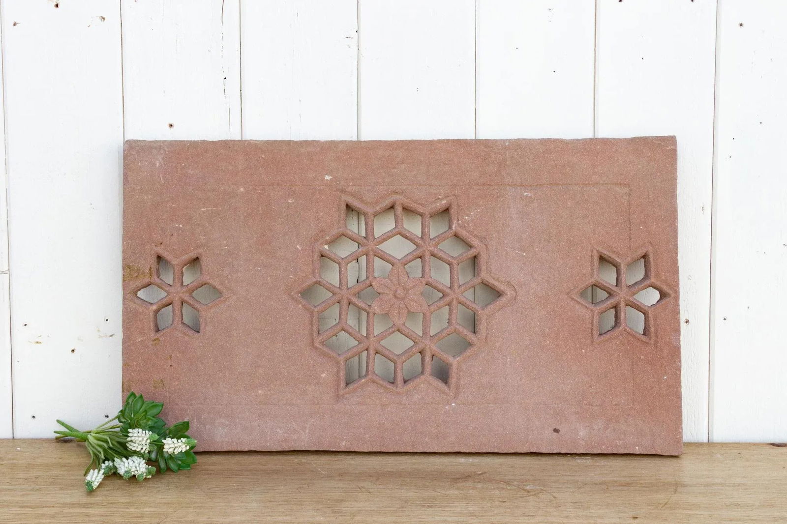 Lotus Medalion Sandstone Window Panel - 7