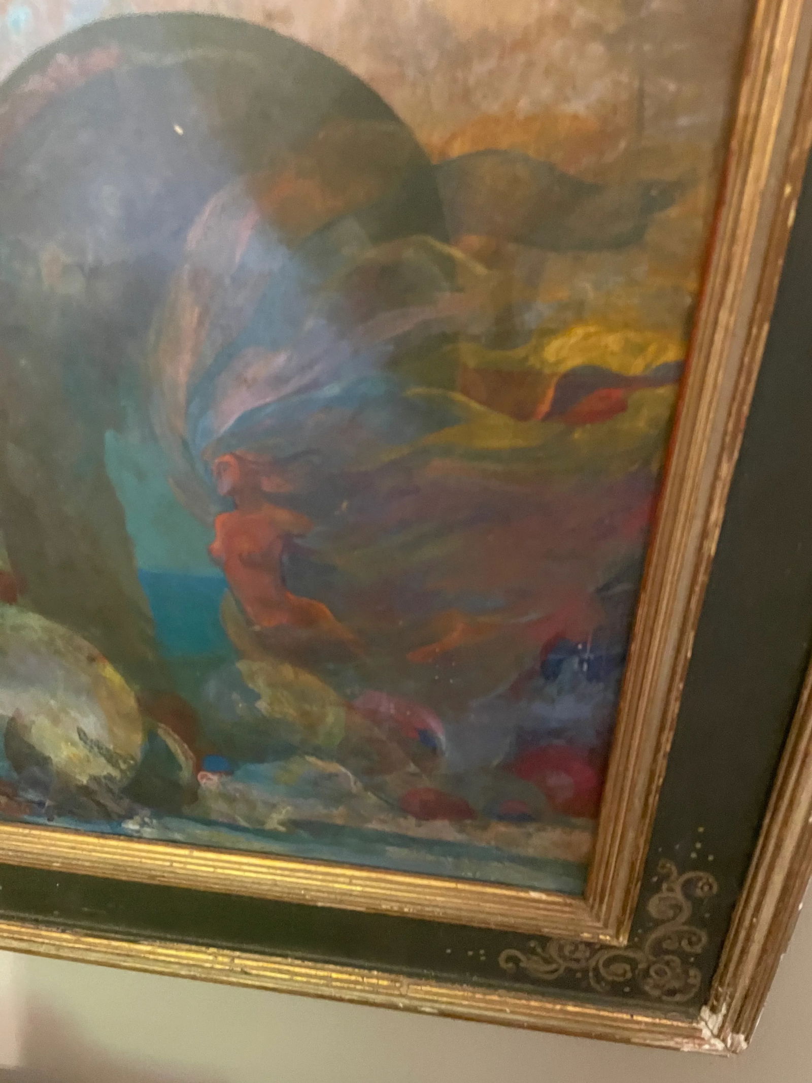 Mid 20th Century Surrealist Impressionist Figurative Landscape Oil Painting, Framed - 3