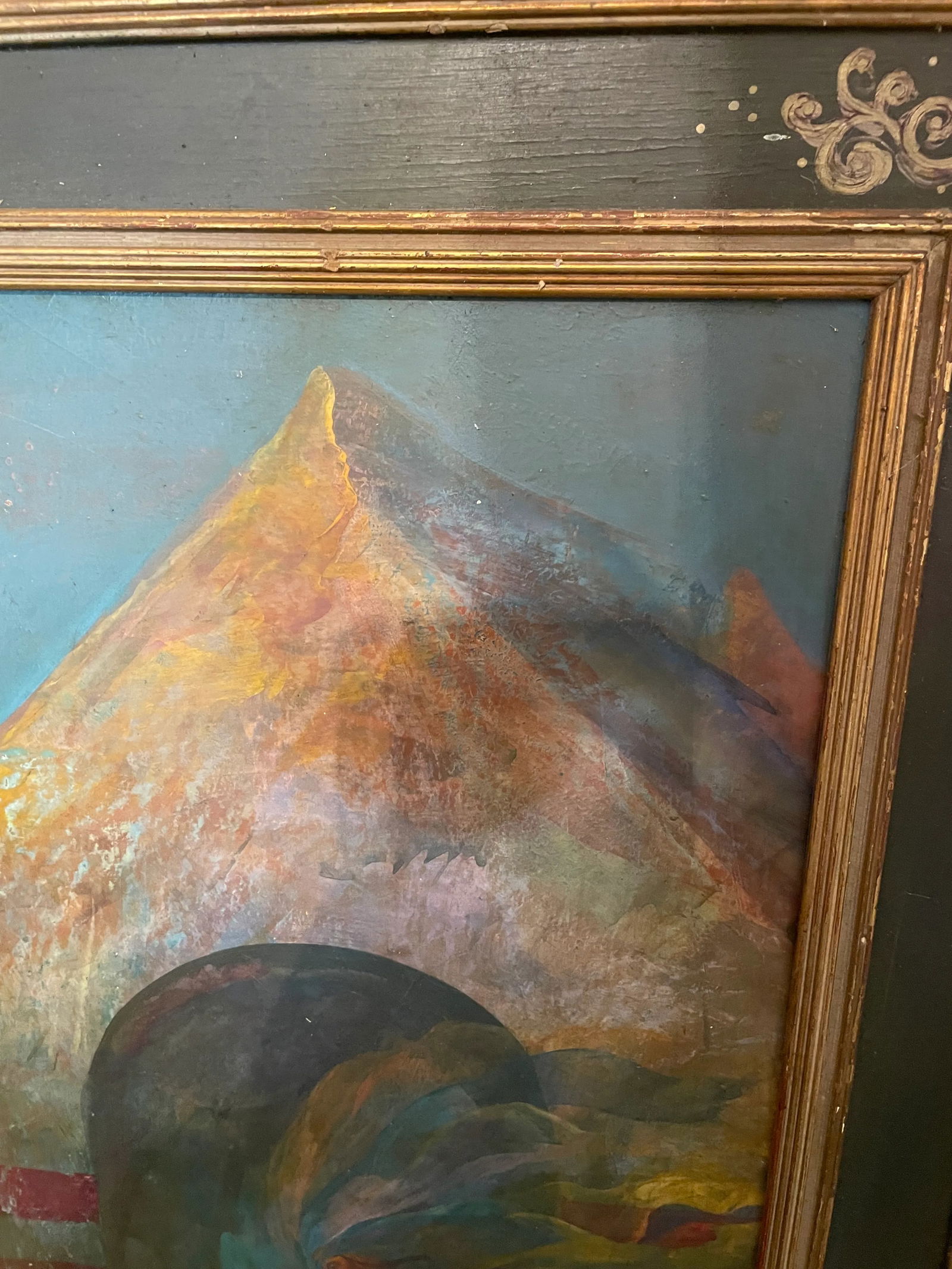 Mid 20th Century Surrealist Impressionist Figurative Landscape Oil Painting, Framed - 6