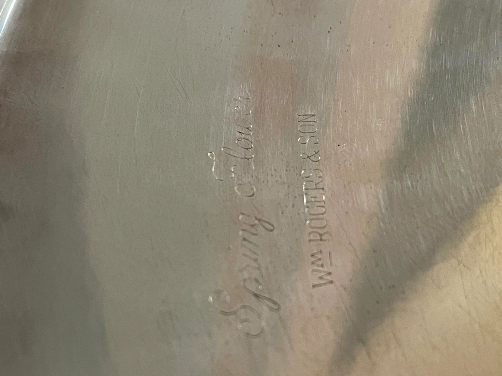 1960's "Spring Flowers" Wm. Rogers & Son Silver Plate Gallery Tray Lazy Susan - 5