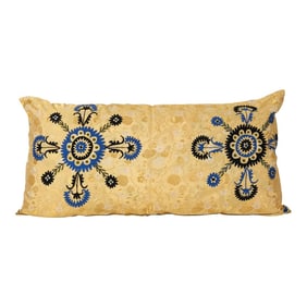 Suzani Body Pillow Cover Fashioned From a Tashkent Suzani
