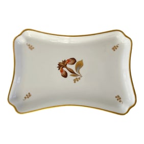 Royal Copenhagen Brown Iris Gilded Porcelain Tray
