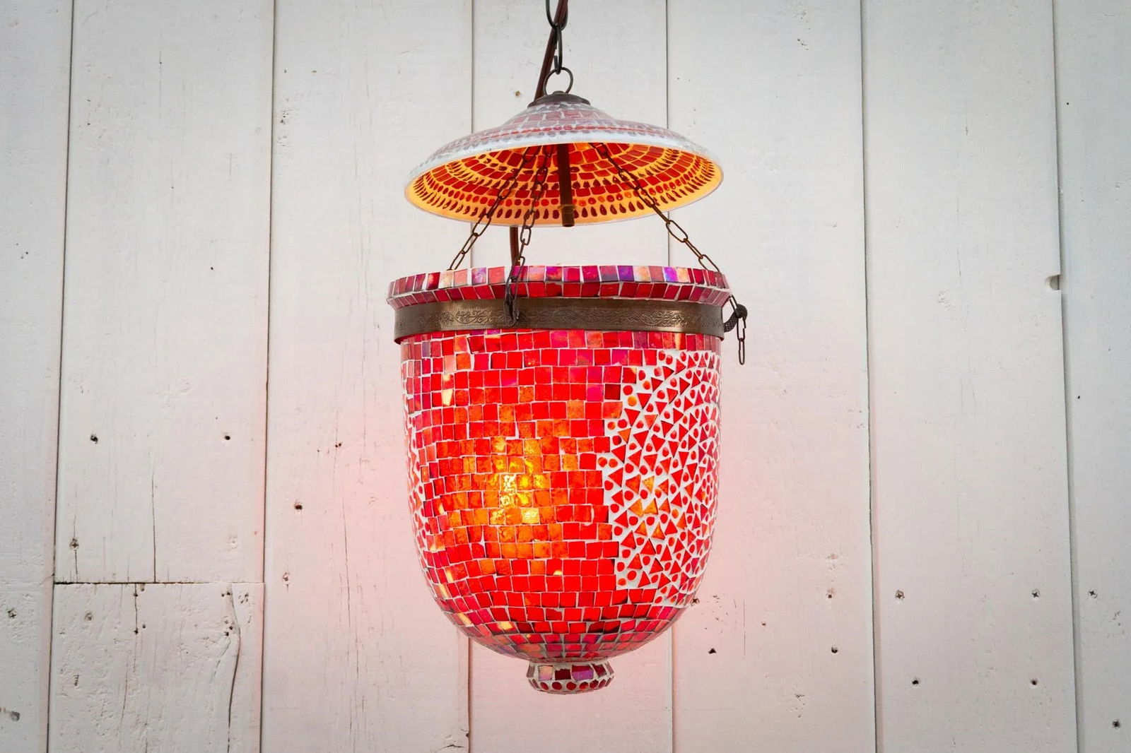 Garnet Pendant Mosaic Lantern - 2