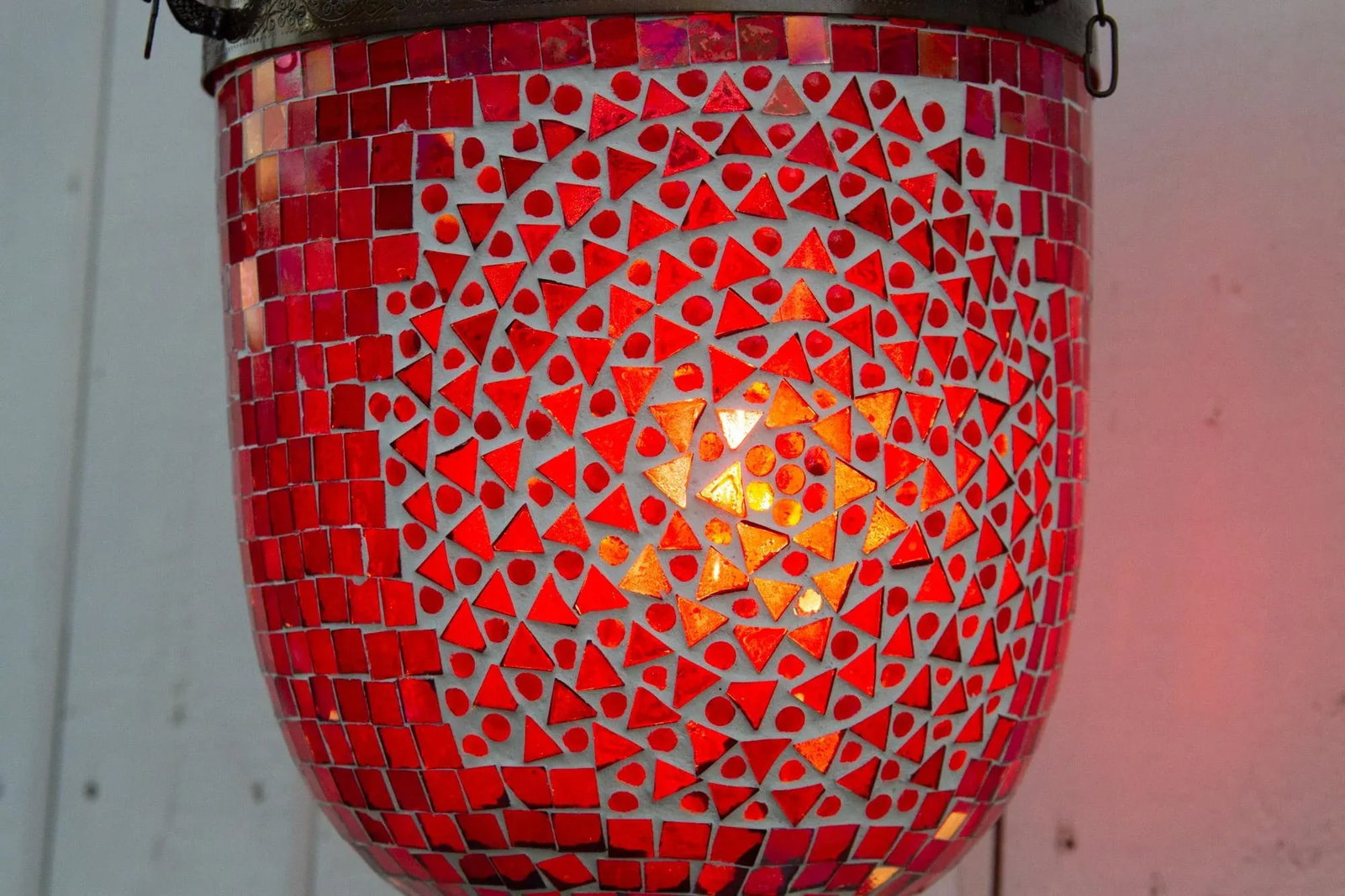 Garnet Pendant Mosaic Lantern - 6