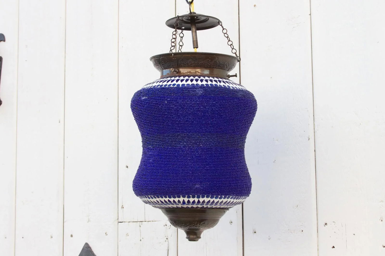 Blue Beaded Pendant Lamp - 4