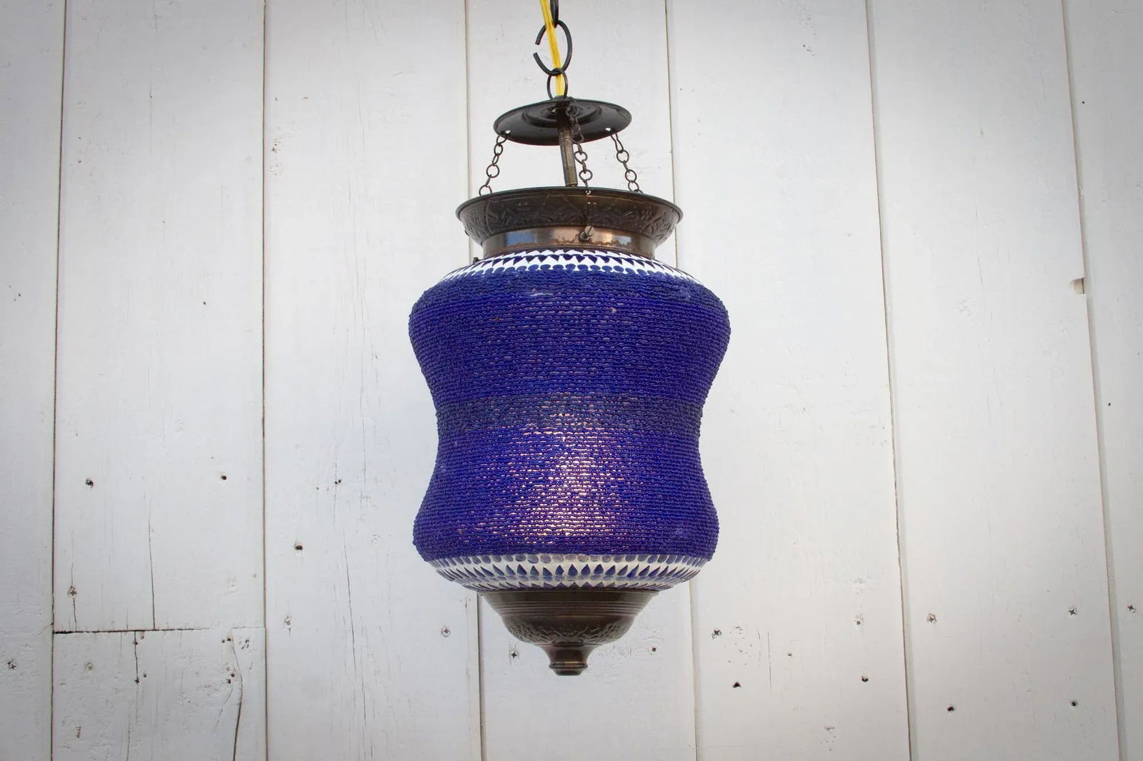 Blue Beaded Pendant Lamp - 8