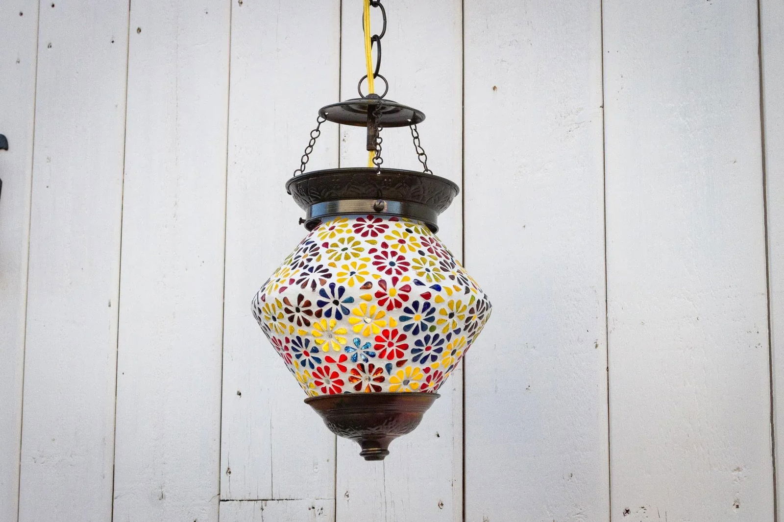 Small Colorful Floral Hanging Lantern - 2