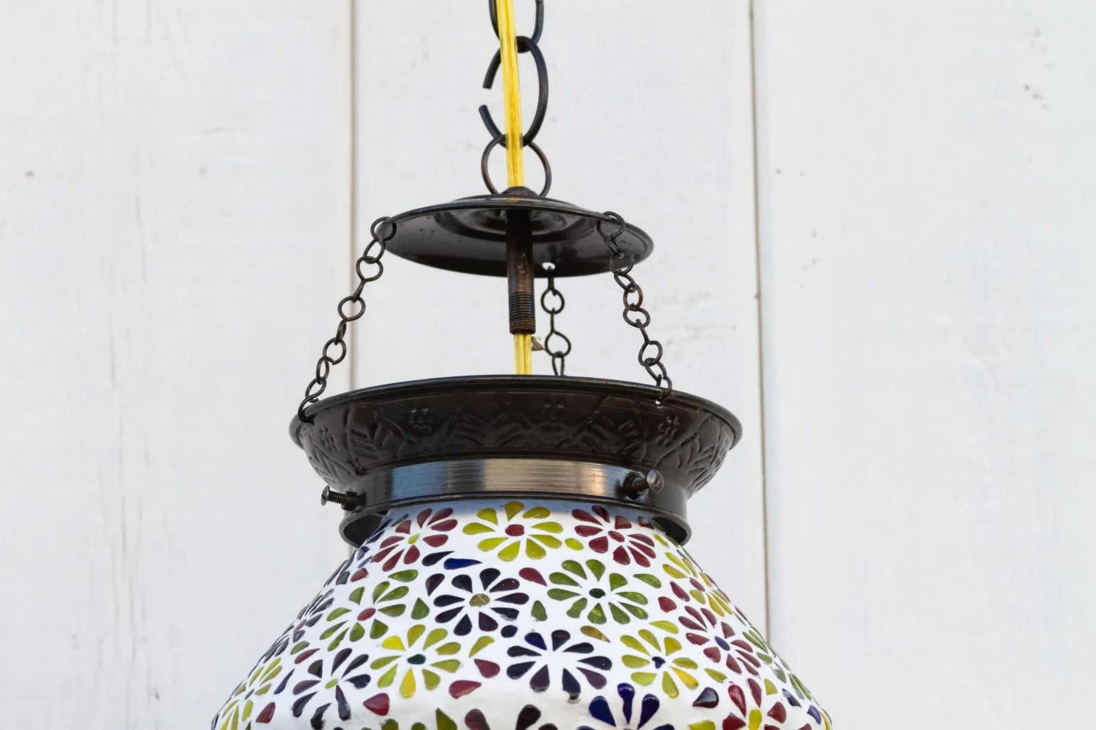 Small Colorful Floral Hanging Lantern - 4