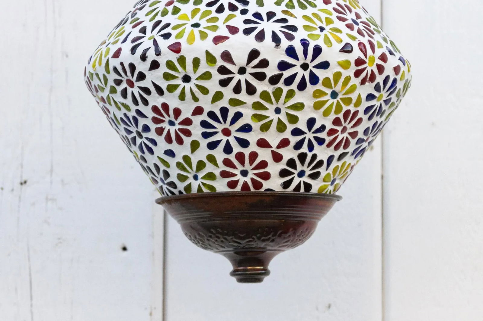 Small Colorful Floral Hanging Lantern - 6