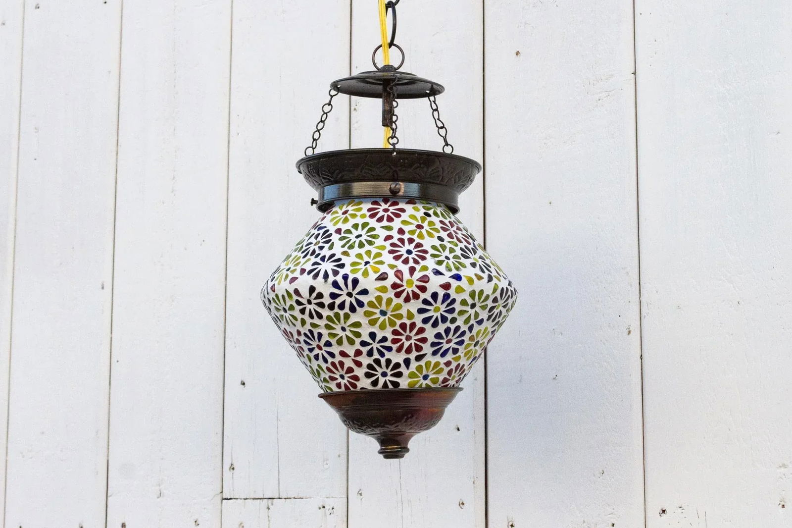 Small Colorful Floral Hanging Lantern - 7