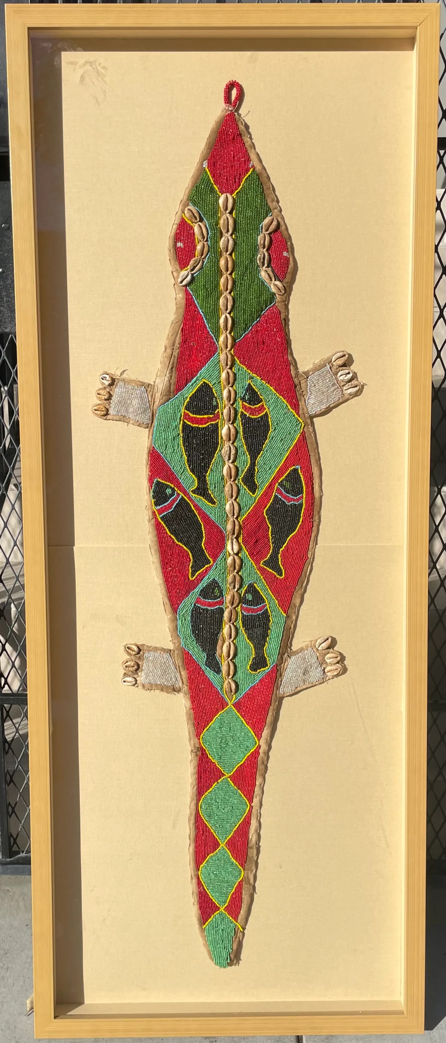 Beaded African Lizard Panel - 7