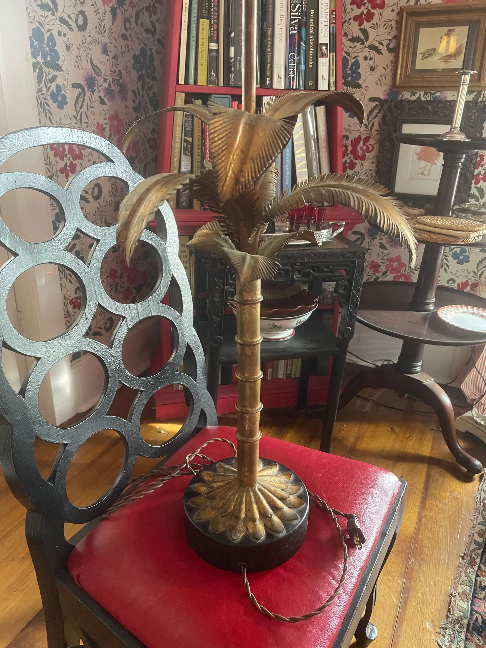 1970s Faux Bamboo Gilt Metal Palm Tree Lamp Manner of Bagues and Maison Jansen - 10