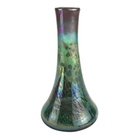 Vintage Glass Artisan Vase by R C Signed