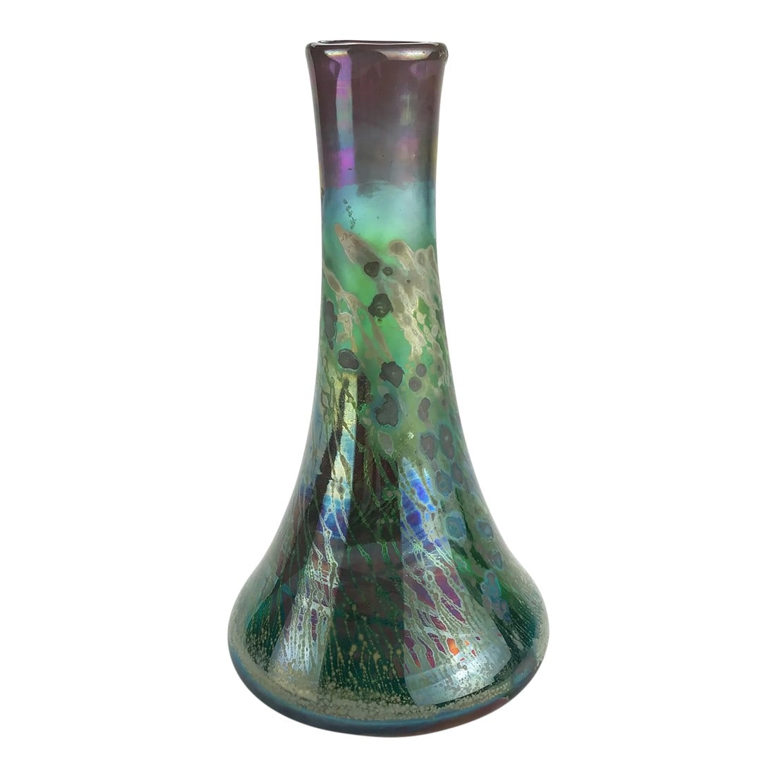 Vintage Glass Artisan Vase by R C Signed (1 of 13)