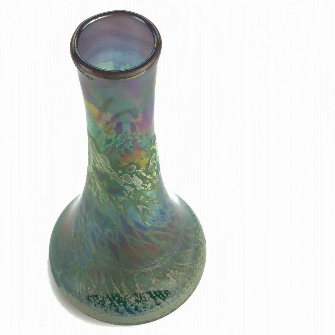 Vintage Glass Artisan Vase by R C Signed - 3