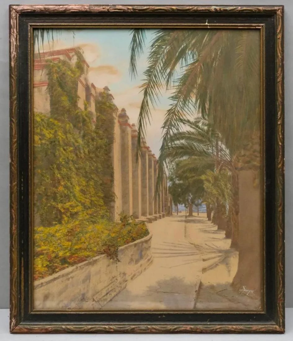 Hand Color Photograph of a Spanish Mission by Charles Henry Sawyer 1941 - 9