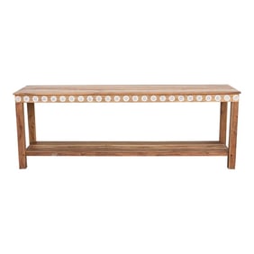 Reclaimed Teak Blossom Inlaid Console
