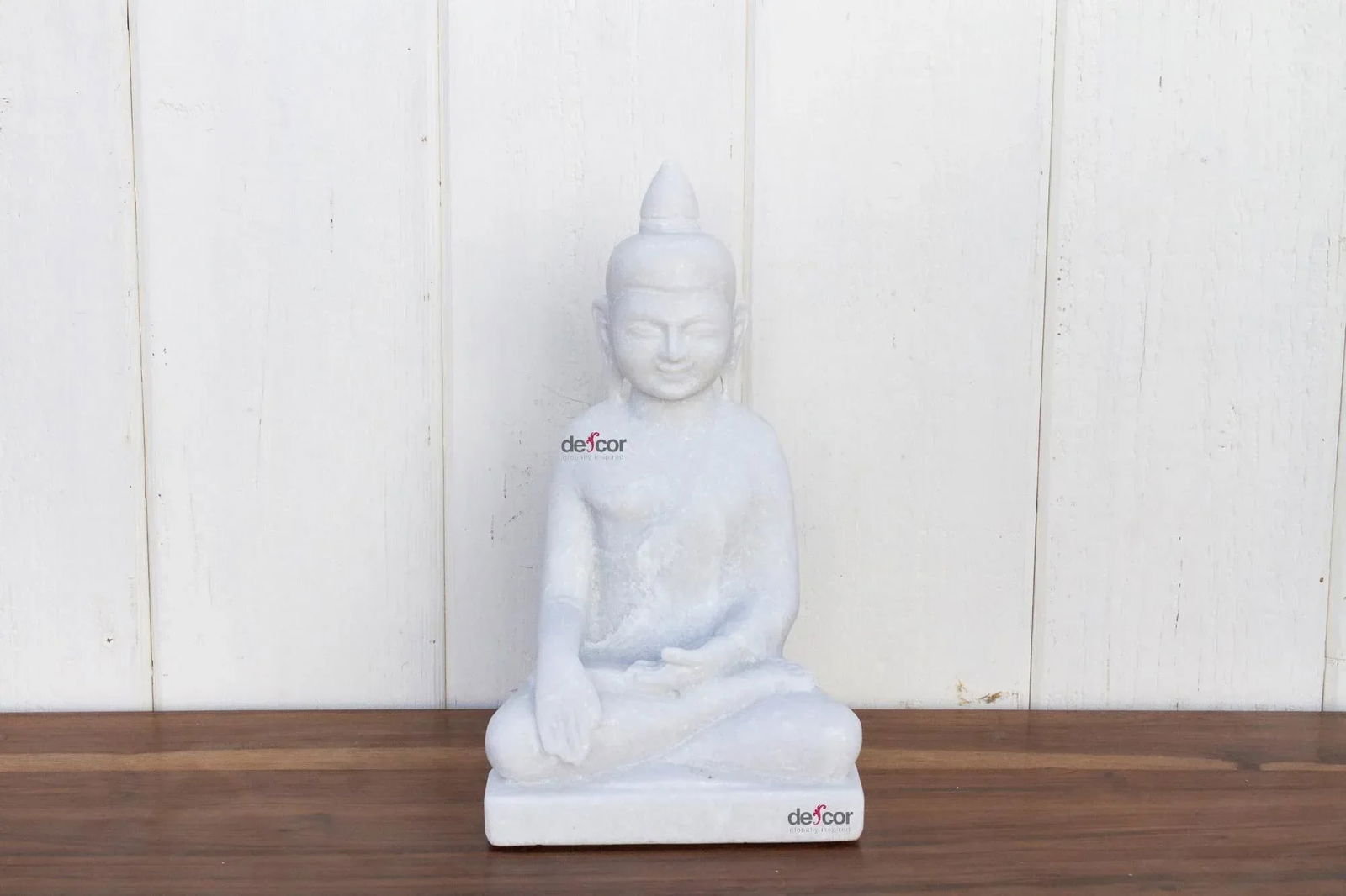 White Marble Burmese Sitting Buddha - 11