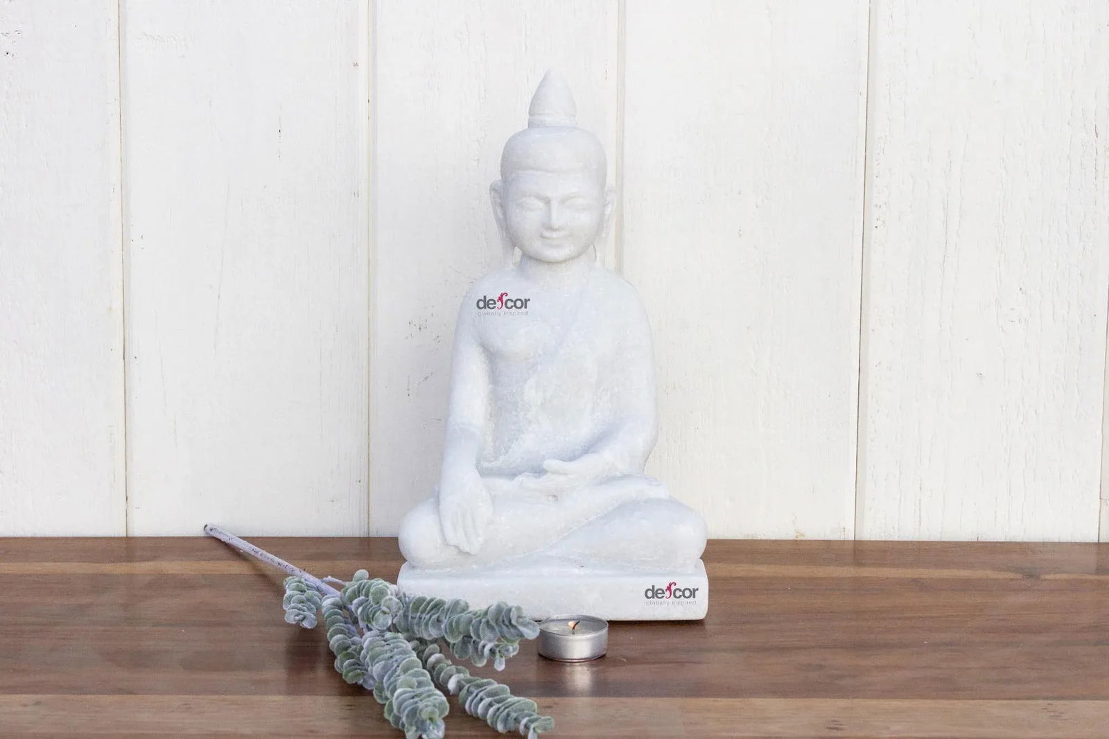 White Marble Burmese Sitting Buddha - 2