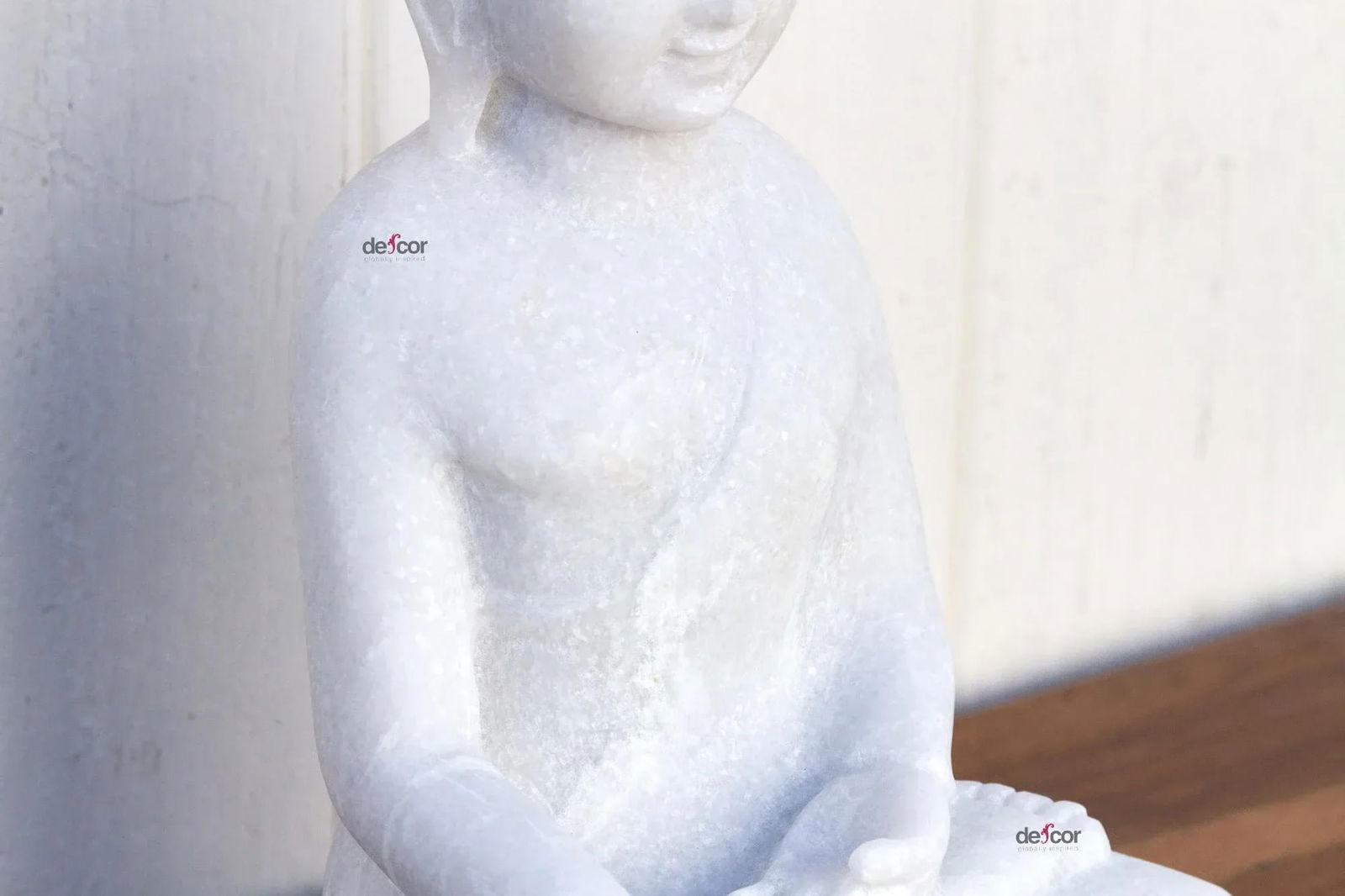 White Marble Burmese Sitting Buddha - 6