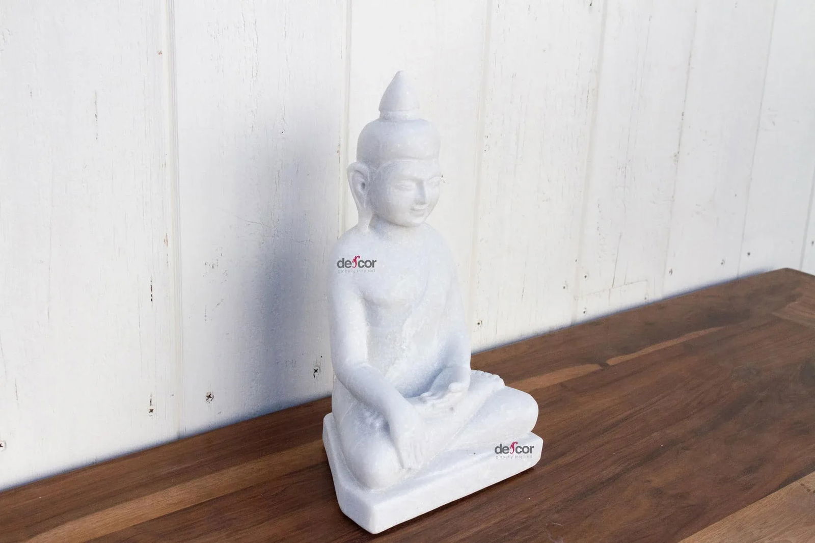 White Marble Burmese Sitting Buddha - 7