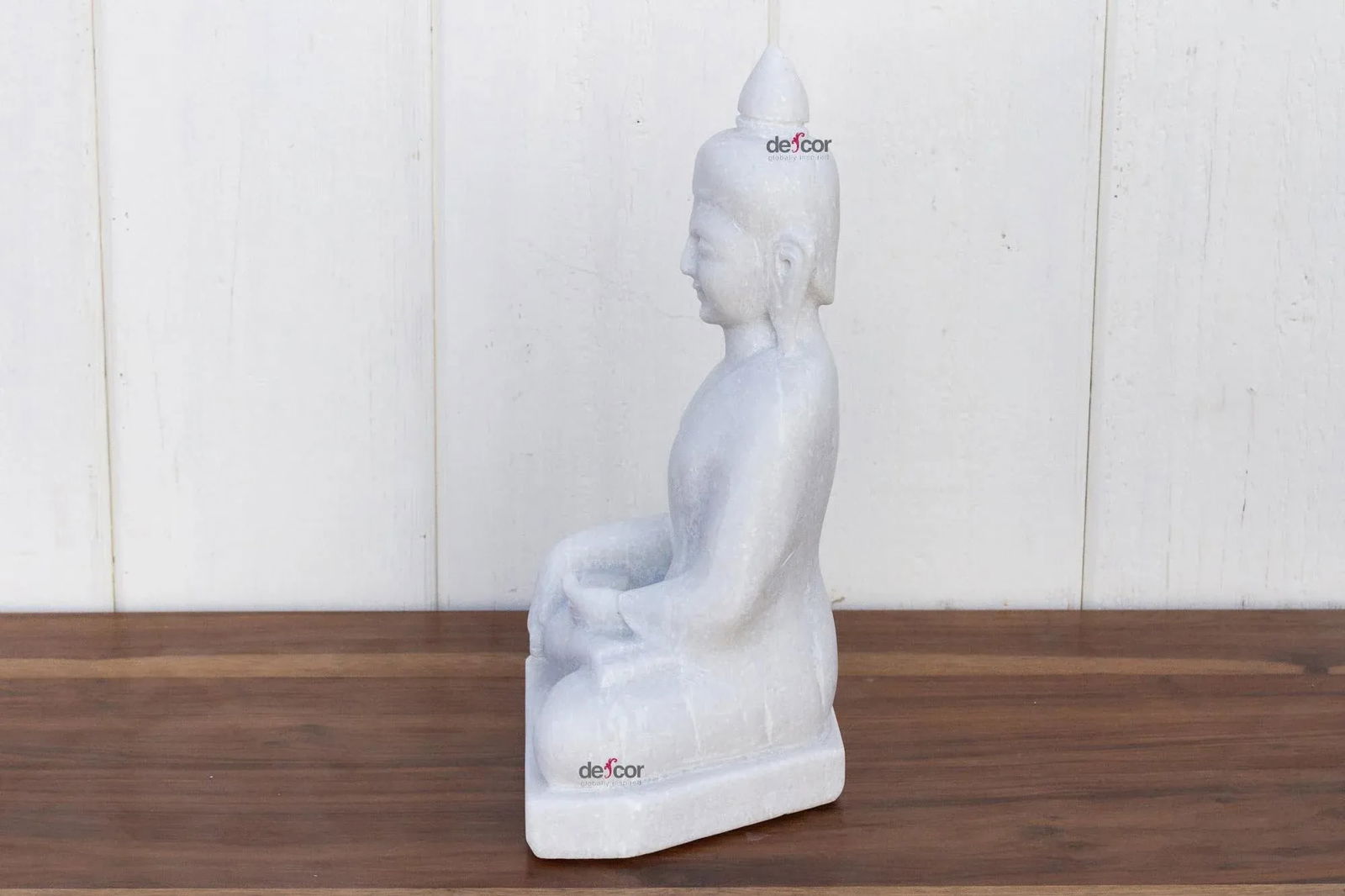 White Marble Burmese Sitting Buddha - 9