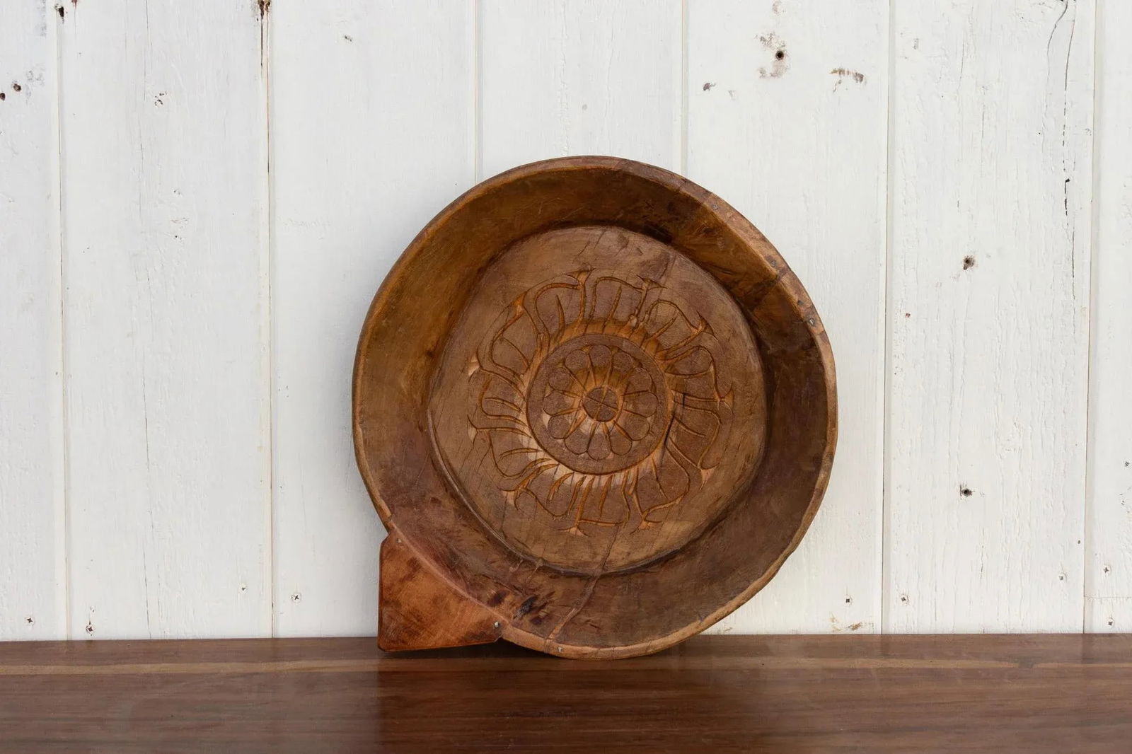 Warm Brown Carved Swati Bowl - 5