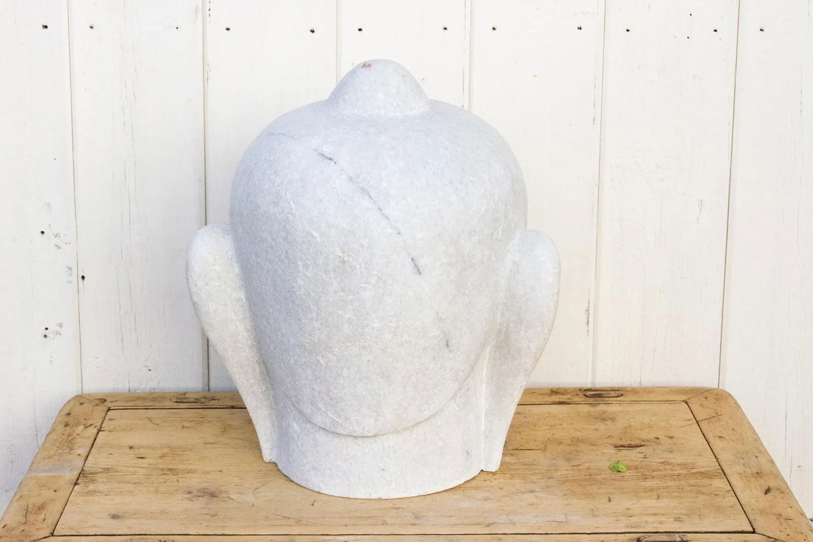 Large Beautifully Carved Marble Buddha Head - 10