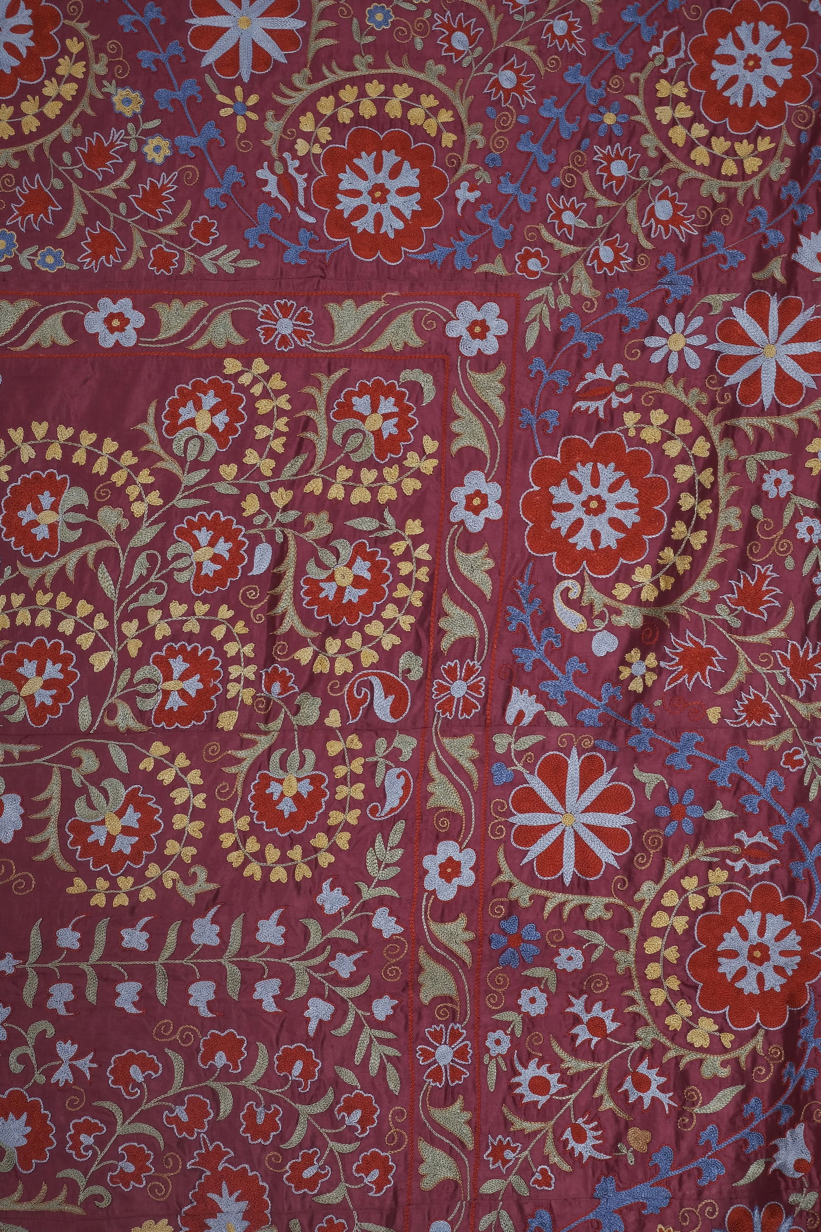Giant Silk Suzani From Samarkand, Uzbekistan 7'9'' X 10' - 10