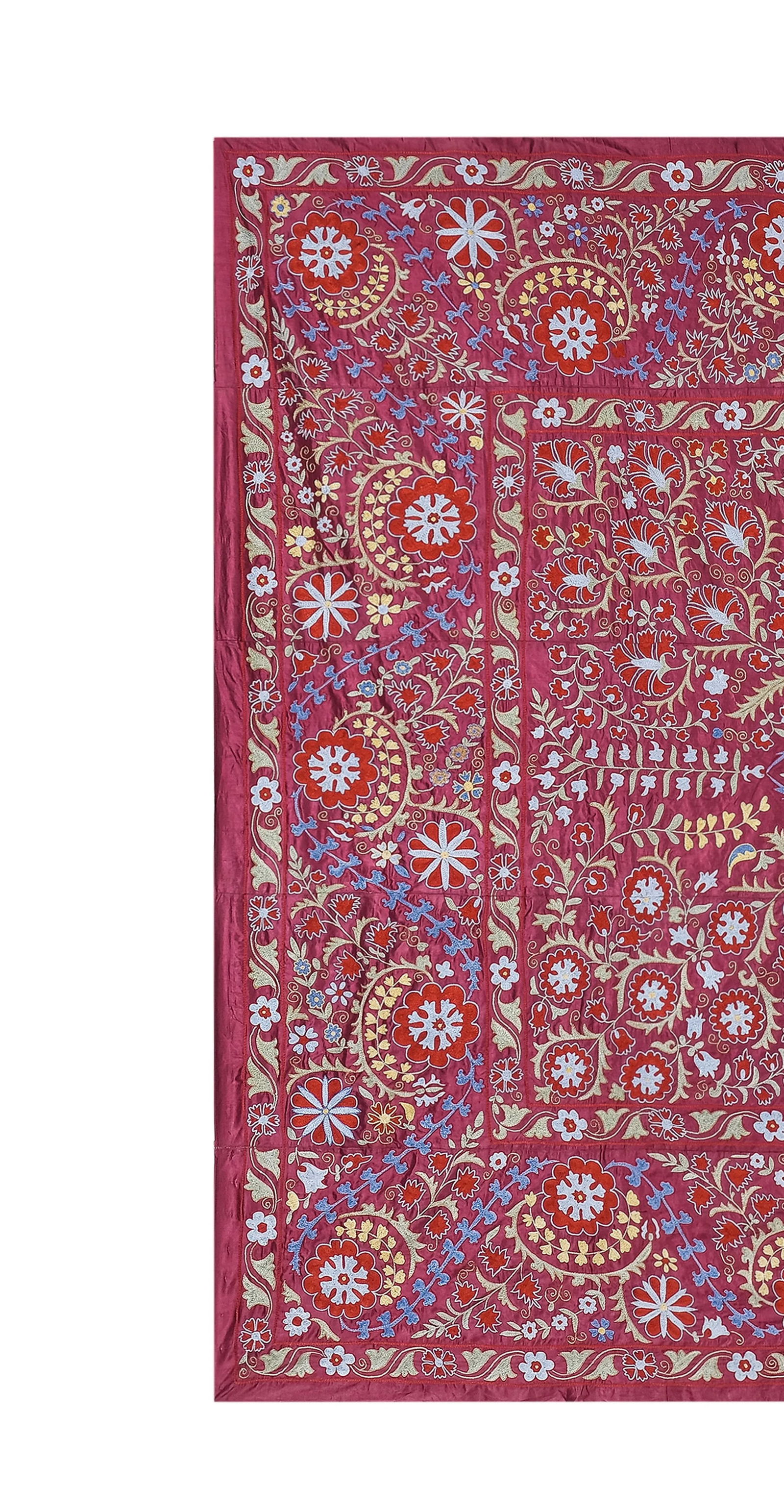 Giant Silk Suzani From Samarkand, Uzbekistan 7'9'' X 10' - 3