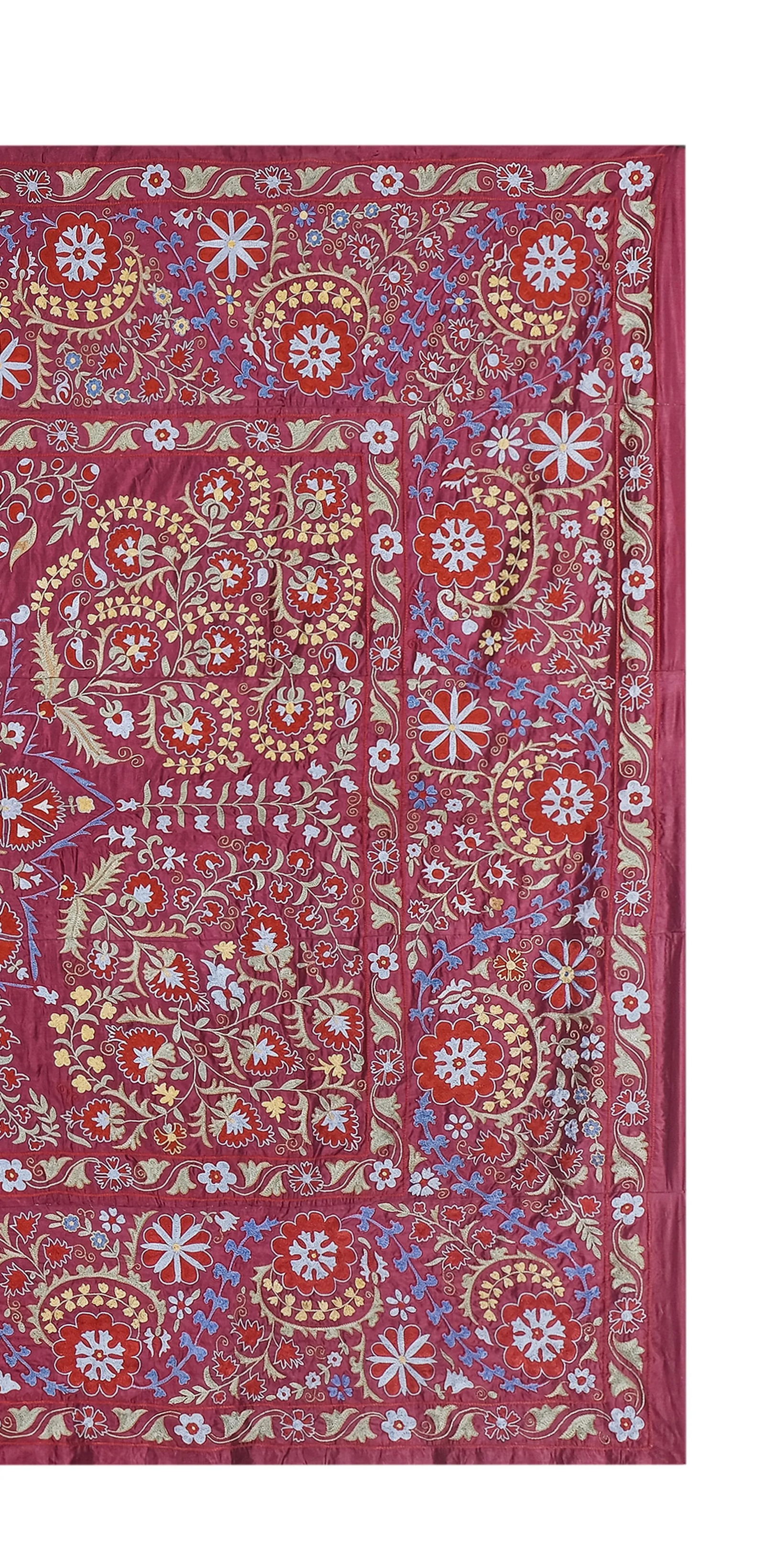 Giant Silk Suzani From Samarkand, Uzbekistan 7'9'' X 10' - 4