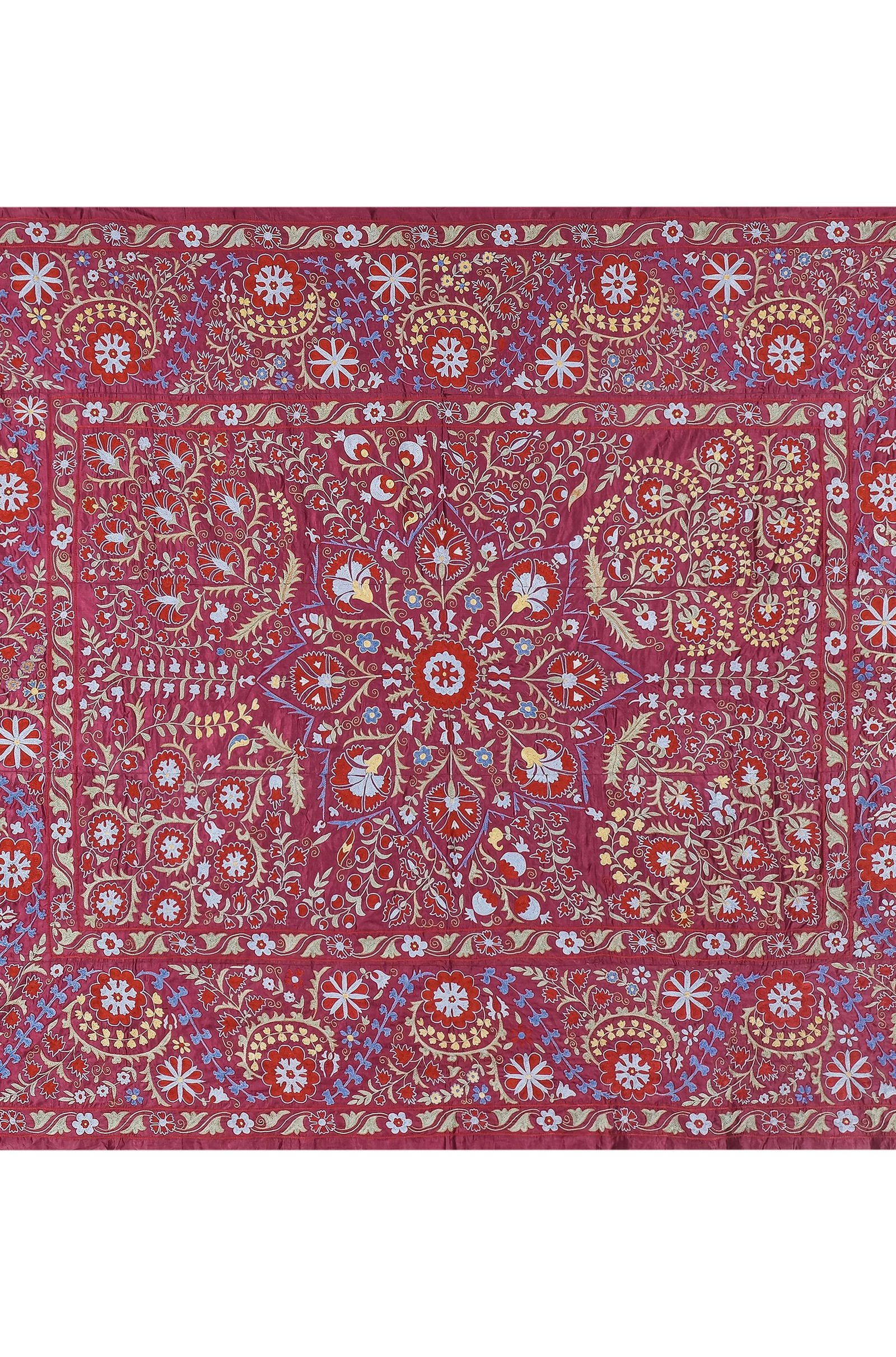 Giant Silk Suzani From Samarkand, Uzbekistan 7'9'' X 10' - 5