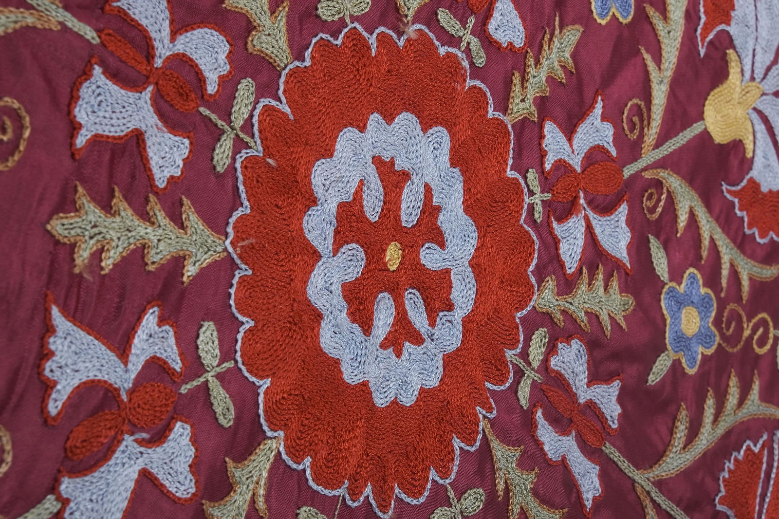 Giant Silk Suzani From Samarkand, Uzbekistan 7'9'' X 10' - 8